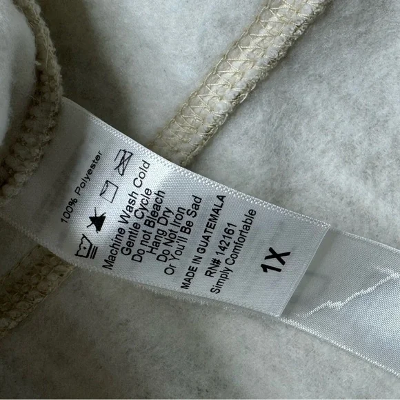 NEW Rise by Lularoe Persistent Half Zip Pull Over Fleece Sweatshirt Size 1X - Picture 6 of 15